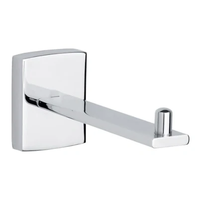 Abbildung von tesa Toilettenpapierhalter HUKK Toilettenrollenhalter ohne Bohren 9,5 cm : 14,7 6,7 (Packung, 1 St., inkl. Klebelösung), selbstklebender WC Rollenhalter chrom silber glänzend