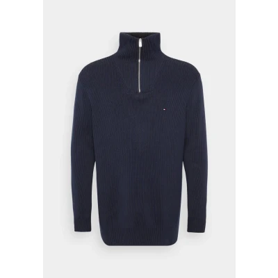 Abbildung von Tommy Hilfiger Big &amp; Tall Stehkragenpullover &quot;BT CHUNKY CTN RIB NAUTICAL ZM B&quot;, in Großen Größen, Logostickerei