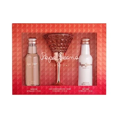 Abbildung von Pepe Jeans Duft Set PJ for HER Gift EDP 30ml + Body Lotion 50ml Shower Gel 50ml, 3 tlg., Parfum Damenduft, Lition, Duschgel