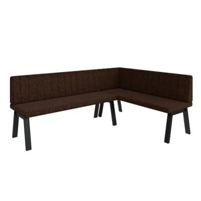 Abbildung von FURNISTAR Eckbank Akiko Metal A Eckbankgruppe für Ihrem Esszimmer, Küche modern, Sitzecke, Essecke. Perfekt Küche, Büro und Rezeption. Solide Starke Verarbeitung. (196x142 Rechts Inari28)