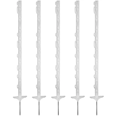 Abbildung von AgradiPower Kunststoffpfahl Titan Doppeltritt Weiß 157cm 5st