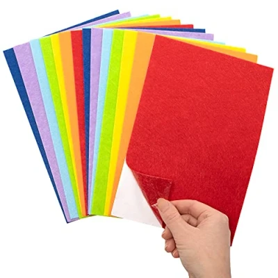 Abbildung von Baker Ross AX952 Regenbogen Selbstklebende Bastelfilz Set 20er Pack, Bunte Filzplatten zum Basteln für Kinder und Erwachsene