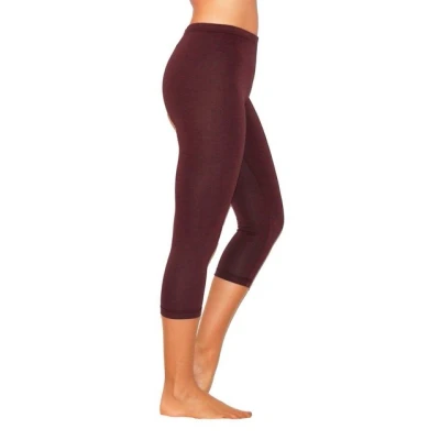 Abbildung von YESET Caprihose Damen 3/4 Capri Leggings Baumwolle BRAUN S kurze