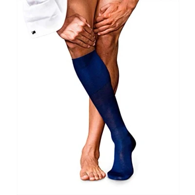Abbildung von FALKE Herren Kniestrümpfe No. 9 M KH Pure Fil d&#039;Écosse Baumwolle lang einfarbig 1 Paar, Blau (Royal Blue 6000), 39 40