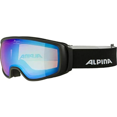 Abbildung von ALPINA DOUBLE JACK Q LITE Verspiegelte, Kontrastverstärkende OTG Skibrille Mit 100% UV Schutz Für Erwachsene, black, One Size