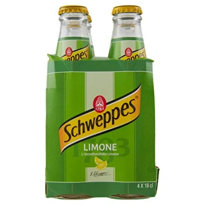 Abbildung von 6x Schweppes Limone Zitrone Lemonade Glasflasche ( 4 x 18cl ) erfrischend alkoholfreies Getränk