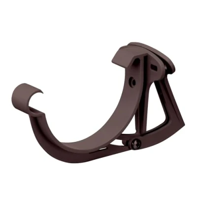 Abbildung von INEFA Stirnbretthalter justierbar für Dachrinne halbrund, PVC NW 100, 1 STK. Dunkelbraun Dachrinnenhalter Dachrinnenzubehör, Made in Germany