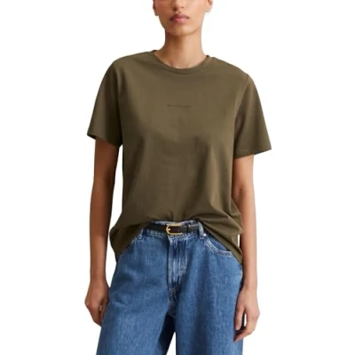 Abbildung von Marc O&#039;Polo Denim LOGO Print Tshirt basic, Damen, Größe: XS, Dark wood