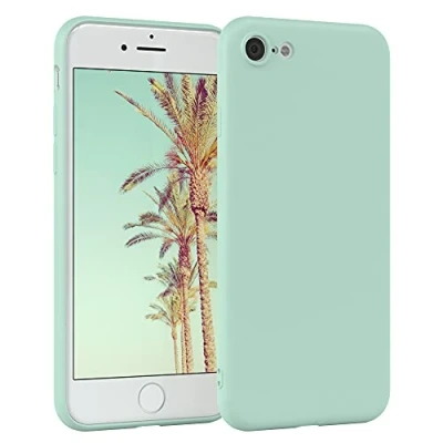 Abbildung von EAZY Case Silikonhülle für iPhone SE 2022 / 2020, 7/8 Hülle Silikon Grün weich stoßfeste Handyhülle Schutzhülle mit Kameraschutz Dünn Premium Schutz Cover TPU Bumper in Mint
