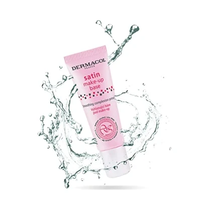Abbildung von Dermacol Satin Makeup Base, Matte Face Primer für Falten und Poren, Transparente Grundierung fettige Haut trockene Mischhaut, leicht zu verblendender Porenfüller, 10 ml (1406A)