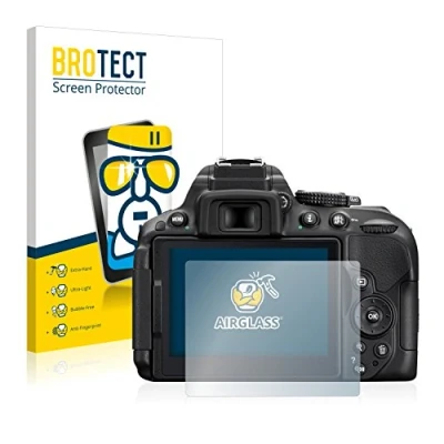 Abbildung von BROTECT Schutzglas für Nikon D5300 Schutzfolie Panzer Folie Glas [Extrem Kratzfest 9H, Anti Fingerprint, Ultra Transparent]