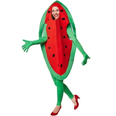 Abbildung von dressforfun Lebensmittel Kostüm Wassermelone, Ärmelloses Melonen Oberteil mit integrierter Kopfbedeckung