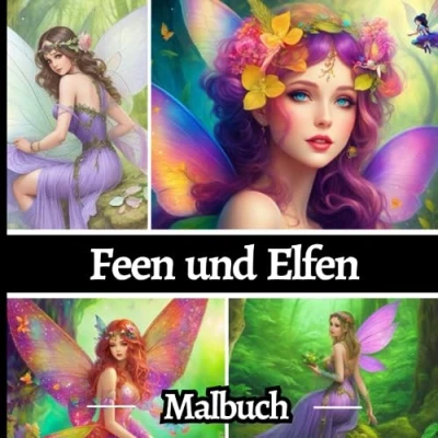 Abbildung von Feen und Elfen Malbuch für Erwachsene: Fantasy Ausmalbuch Erwachsene mit 50 Motiven zum Entspannen den Stressabbau..... Als Geschenk Familie, Freunde.