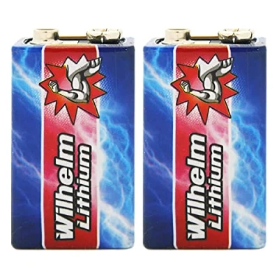 Abbildung von 2 x Wilhelm Lithium 9V Block Batterie Rauchmelder 6LR61 9 Volt Batterien