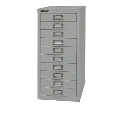 Abbildung von BISLEY MultiDrawer, 29er Serie, DIN A4, 10 Schubladen, Metall, 645 Lichtgrau, 38 x 27.9 59 cm