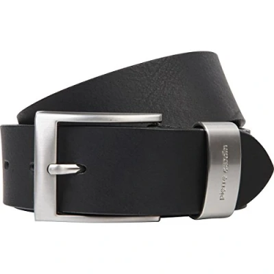 Abbildung von Pierre Cardin Gürtel Herren, Premium Echtleder Herren 40 mm breit, Herrengürtel aus Vollrindleder schwarz, Größe/Size:120, Farbe/Color:schwarz
