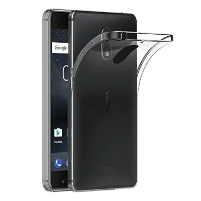 Abbildung von AICEK Nokia 6 Hülle, Transparent Silikon Schutzhülle für Case Crystal Clear Durchsichtige TPU Bumper Handyhülle