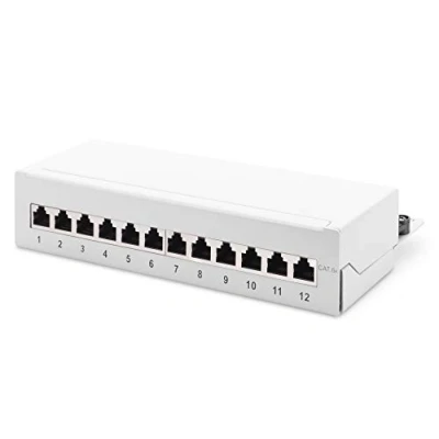 Abbildung von DIGITUS Desktop Patchpanel Cat 6A 8 Port RJ45 Geschirmt LSA Patch Feld Aufputz Montage Grau