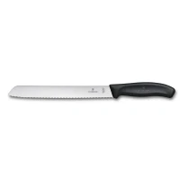 Abbildung von Victorinox, Swiss Classic, Profi Brotmesser, Extra Scharfe Klinge, Wellenschliff, 21 cm, Robuster Kunststoffgriff, Rostfreier Stahl, schwarz