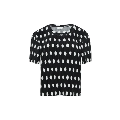 Abbildung von s.Oliver Plissiertes MIT Tshirt print, Damen, Größe: 34, Schwarz
