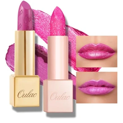 Abbildung von OULAC Feuchtigkeits Glanz Lippenstift, Diamant Reflexion Partikeloberfläche, Feuchtigkeitsspendende Formel, Feuchtigkeit und für die Lippen,Vegan Glutenfrei