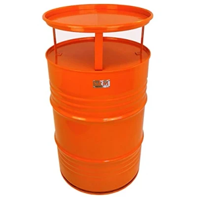 Abbildung von Fassmöbel Stehtisch Bistrotisch Tisch Design Partytisch Orange Ø 57cm Höhe 108cm / Glatter Glanz Pflegeleichte Oberfläche