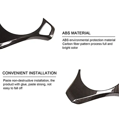 Abbildung von Lenkradverkleidung für BMW X3 E83 20062009 ABS Kohlefaser Farbe Auto Styling Lenkrad Abdeckung Aufkleber Dekoration Innenzubehör