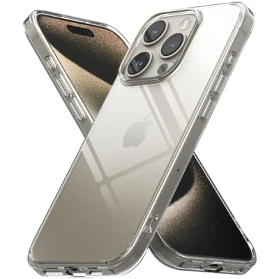 Abbildung von Ringke Fusion Case Kompatibel mit iPhone 15 Pro Max Hülle, Weiche Bumper Hart Transparent Back Kratzfest Anti Gelb Durchsichtige Handyhülle für 6,7&quot; Clear
