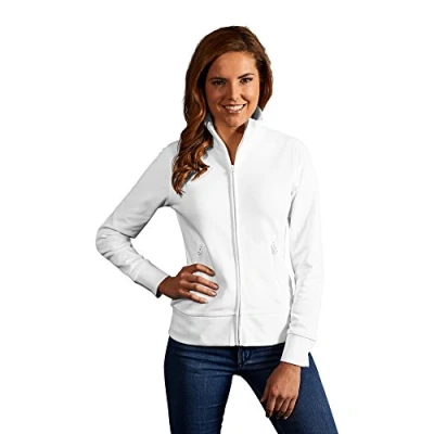 Abbildung von Stehkragen Zip Jacke Damen, Weiß, L