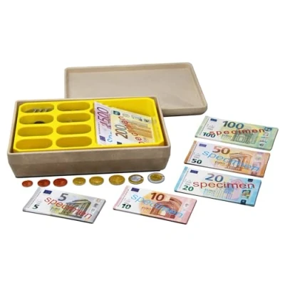 Abbildung von Wissner® aktiv lernen Lernspielzeug Spielgeldbox 130 Scheine + 160 Münzen (290 St)
