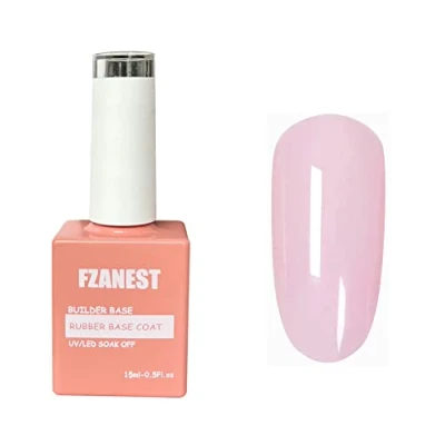 Abbildung von FZANEST Milky Pink Builder Base Gel,6 in 1 Rubber Gel for NailsSpring Summer Clear Sheer Nude Color Polish Aufbaugel FüR GelnäGel
