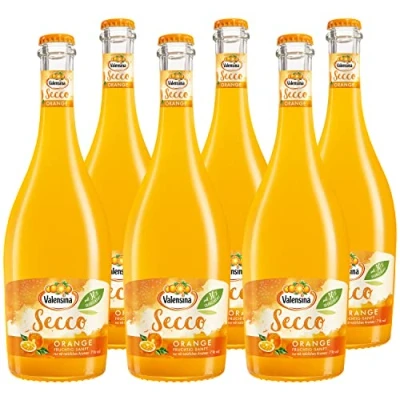 Abbildung von VALENSINA Secco Orange Prickelnder Fruchtwein mit erfrischender Kohlensäure, perfekt als Aperitif oder Cocktail. Inhalt: 6x 0,75l und 7% vol.