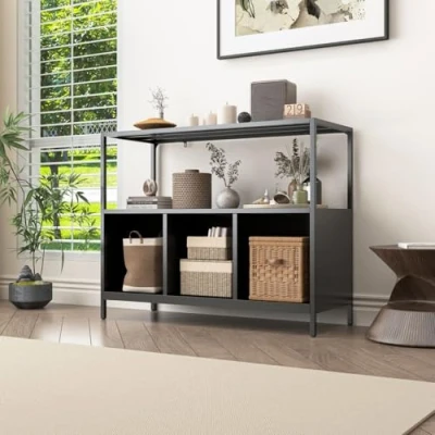 Abbildung von Coemo Sideboard CHICAGO, Schwarz Kommode Wohnzimmer modernes Regal Metall Highboard