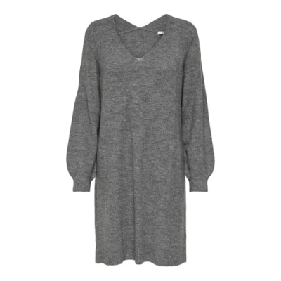 Abbildung von JdY Damen JDYELANORA L/S V Neck Dress KNT NOOS Strickkleid, Dark Grey Melange, XS