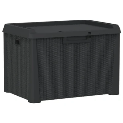Abbildung von vidaXL Gartentruhe, Abschließbar Gartenbox mit viel Stauraum, Auflagenbox Truhe UV beständig Wetterfest, Kissenbox Aufbewahrungsbox, Anthrazit 125 L PP