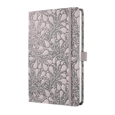 Abbildung von Sigel JN361 Notizbuch A5 liniert, Tagebuch Jolie, Hardcover, Gummiband, Stifteschlaufe, Einstecktasche, schwarz, rose, vegan, aus nachhaltigem Papier