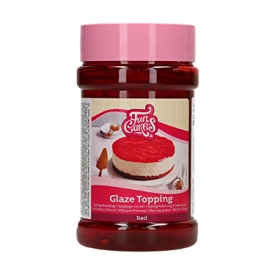 Abbildung von FunCakes Glaze Topping Erdbeere: Cake Topping, großartiger Geschmack, perfekt zum Dekorieren von Kuchen, Dessert Topping. 375 g.
