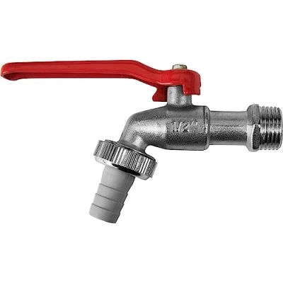 Abbildung von Cornat Kugelauslaufhahn 1/2 Zoll AG Inklusive Schlauchanschluss Hochwertiges Messing Ideal als Außenzapfstelle / Zapfhahn für Regentonnen Wasserhahn Absperrhahn T300801