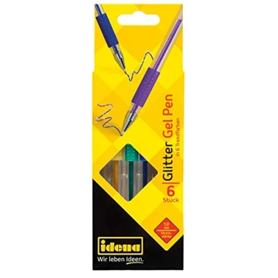 Abbildung von Idena 512080 Gel Pen Glitter, 6 Stück in Trendfarben, im Karton Etui