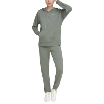 Abbildung von DKNY Women&#039;s Metallic Logo Hoodie, Duck Green, XX Small