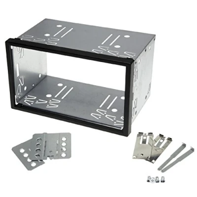 Abbildung von KFZ Auto Radio Blende Halterung Schacht Rahmen 100mm Doppel DIN ISO Universal Metall