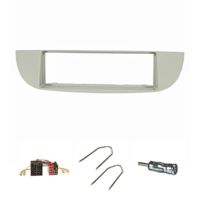 Abbildung von tomzz Audio 2414 039 Radioblende Set kompatibel mit FIAT 500 Bj.2007 2015 beige Radioadapter ISO Antennenadapter DIN Entriegelungsbügel