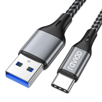 Abbildung von RAVIAD USB Typ C Kabel, Ladekabel 3M QC 3.0 Schnelles Aufladen und Synchronisation Kabel Kompatibel für Samsung Galaxy S10/S9/S8, Huawei P30/P20, Google, OnePlus