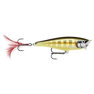 Abbildung von Rapala SP7 Unisex Adult Skitter Pop Angelköder Angelzubehör mit Balsaholz Süßwasser Spinnköder Lauftiefe Topwater Fischköder 7cm, 7g Hergestellt in Estland SStriped Grey Shiner, Standard