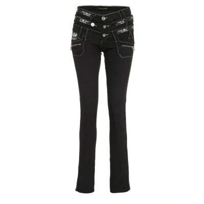 Abbildung von Cipo &amp; Baxx MIT Niedriger Taille Jeggings, Damen, Größe: 30x32, Black
