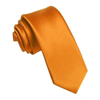 Abbildung von JEMYGINS Schmale Herren Krawatte einfarbig in verschiedenen Farben 6cm (Orange2)