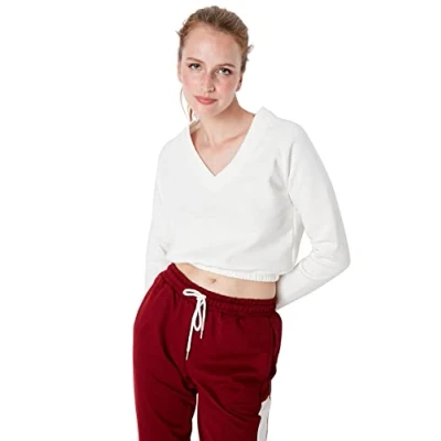 Abbildung von TRENDYOL Damen Twoaw23sw00130/Ecru Sweatshirt, Natur, M EU