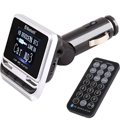 Abbildung von E02D KFZ FM Transmitter mit MP3 Player &amp; Freisprechanlage Bluetooth, USB, SD Karte, LCD Display, Unterstützt WAV/MP3/WMA, A2DP für exzellenten Klang, Kompatibel Allen Typen