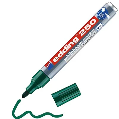 Abbildung von edding 250 Whiteboardmarker grün 10 Whiteboard Stifte Rundspitze 1,5 3 mm Boardmarker abwischbar für Whiteboard, Flipchart, Magnettafel, Pinnwand, Memoboard Sketchnotes nachfüllbar