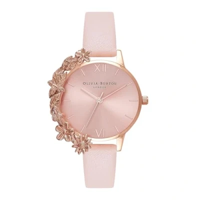 Abbildung von Olivia Burton Analog Quarzuhr für Damen mit Rötliches Lederarmband OB16CB11